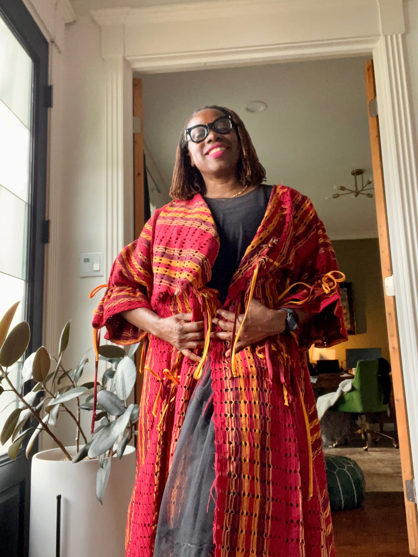ITUEN BASI Morinsojo Red Coat Dress