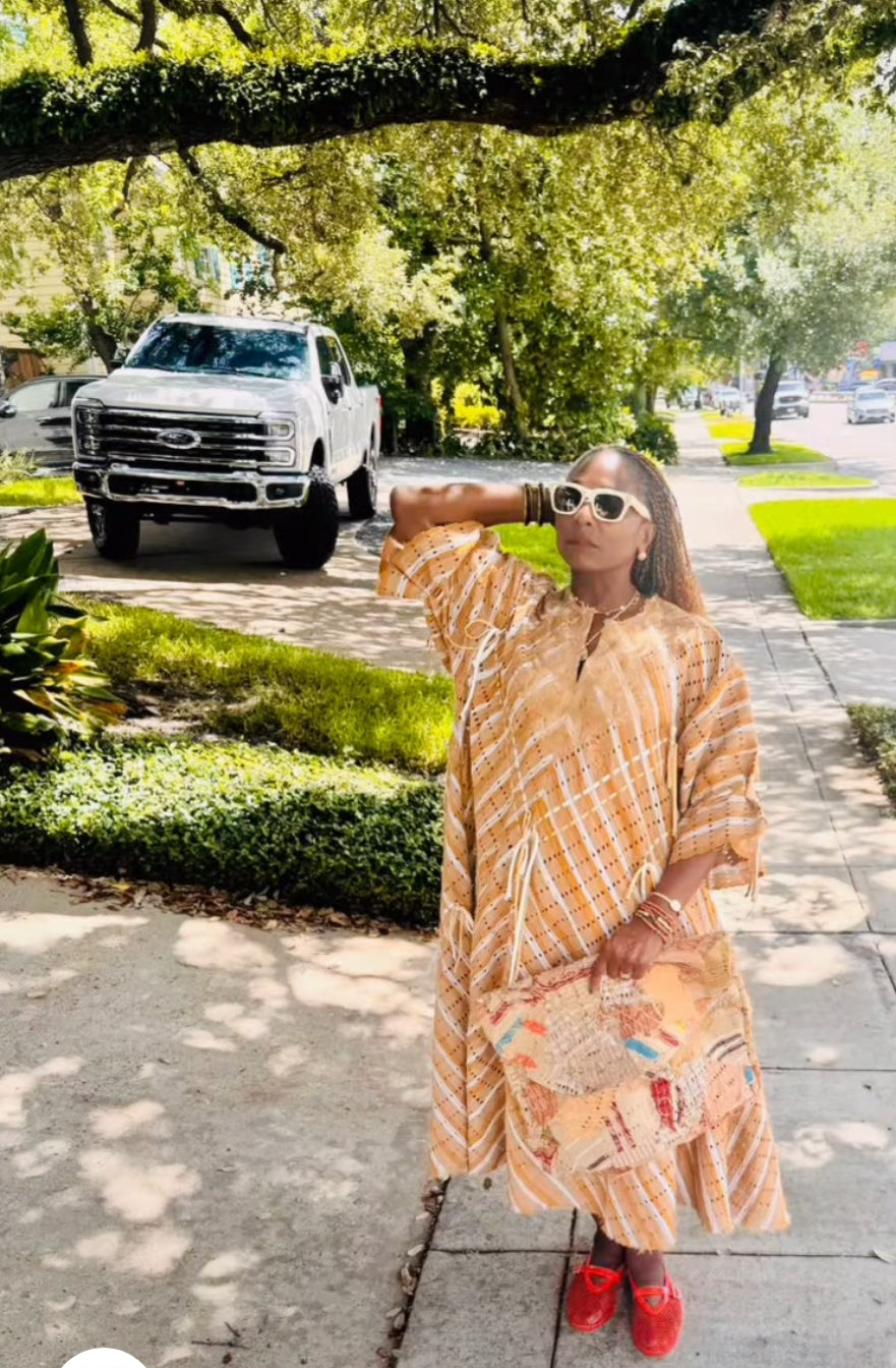 ITUEN BASI Asooke Midi Kaftan with Tassel Ropes