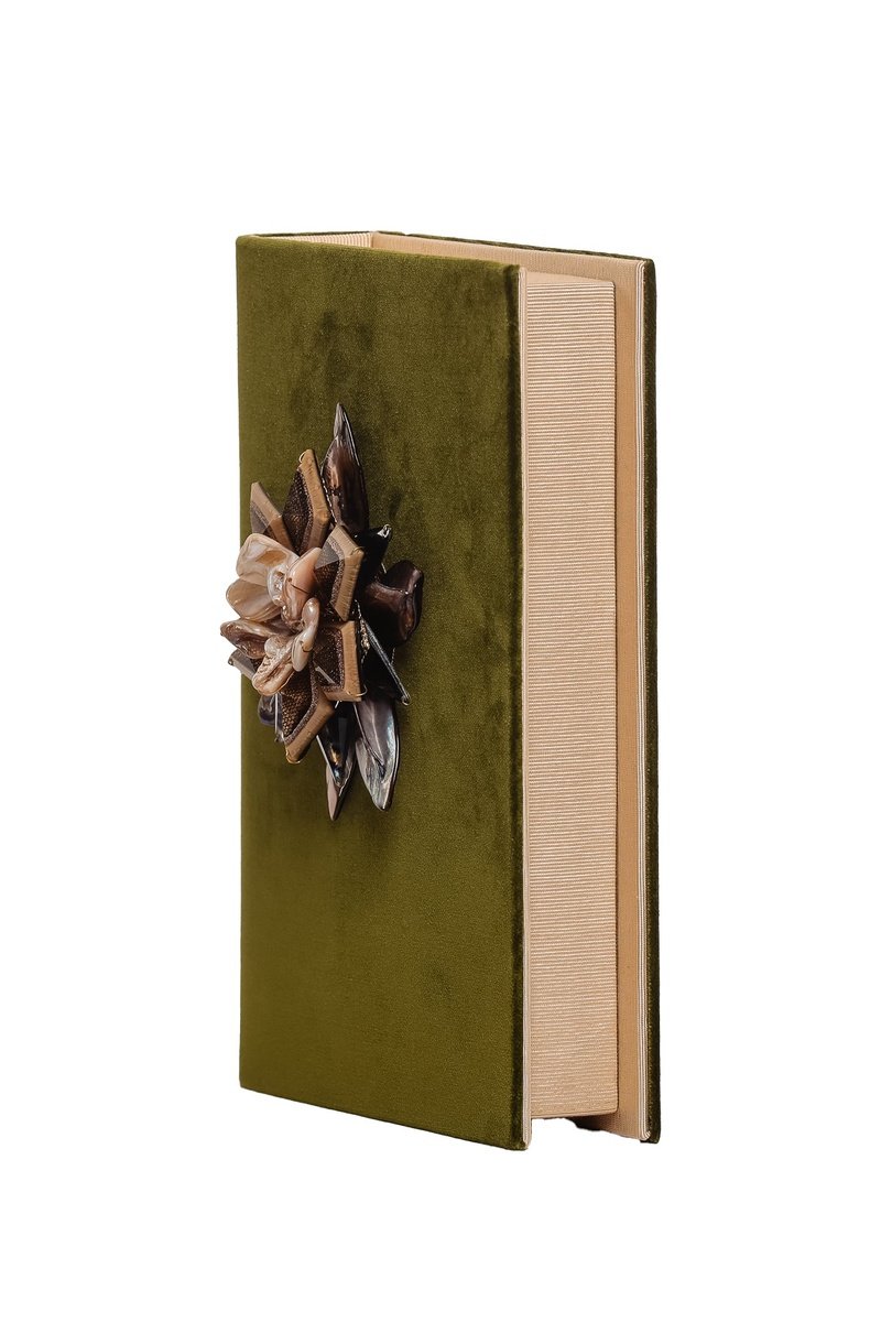 LARALLAN Tofe Olive Book Clutch