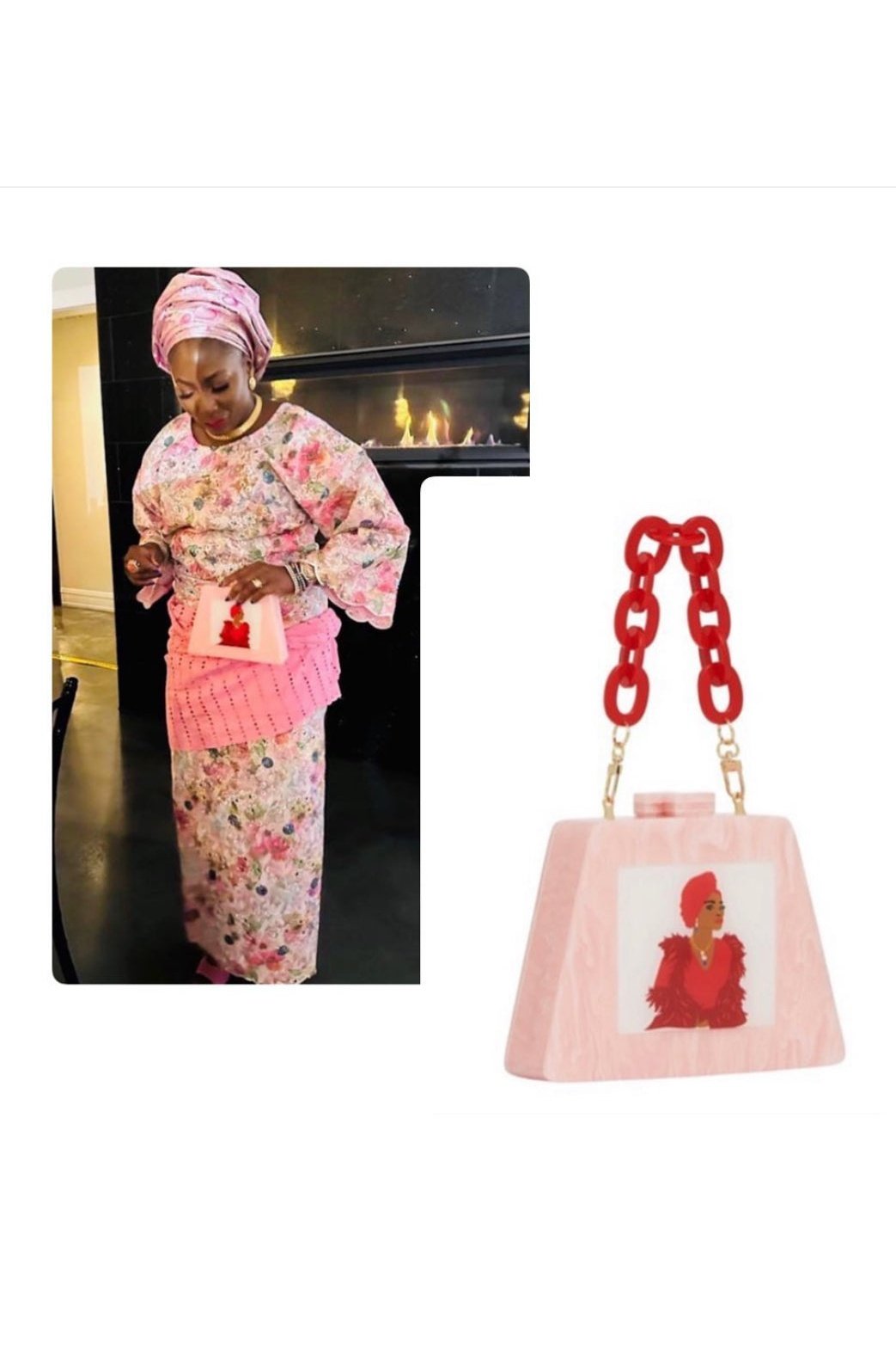 LARALLAN Ade Acrylic Clutch in Pink Blush