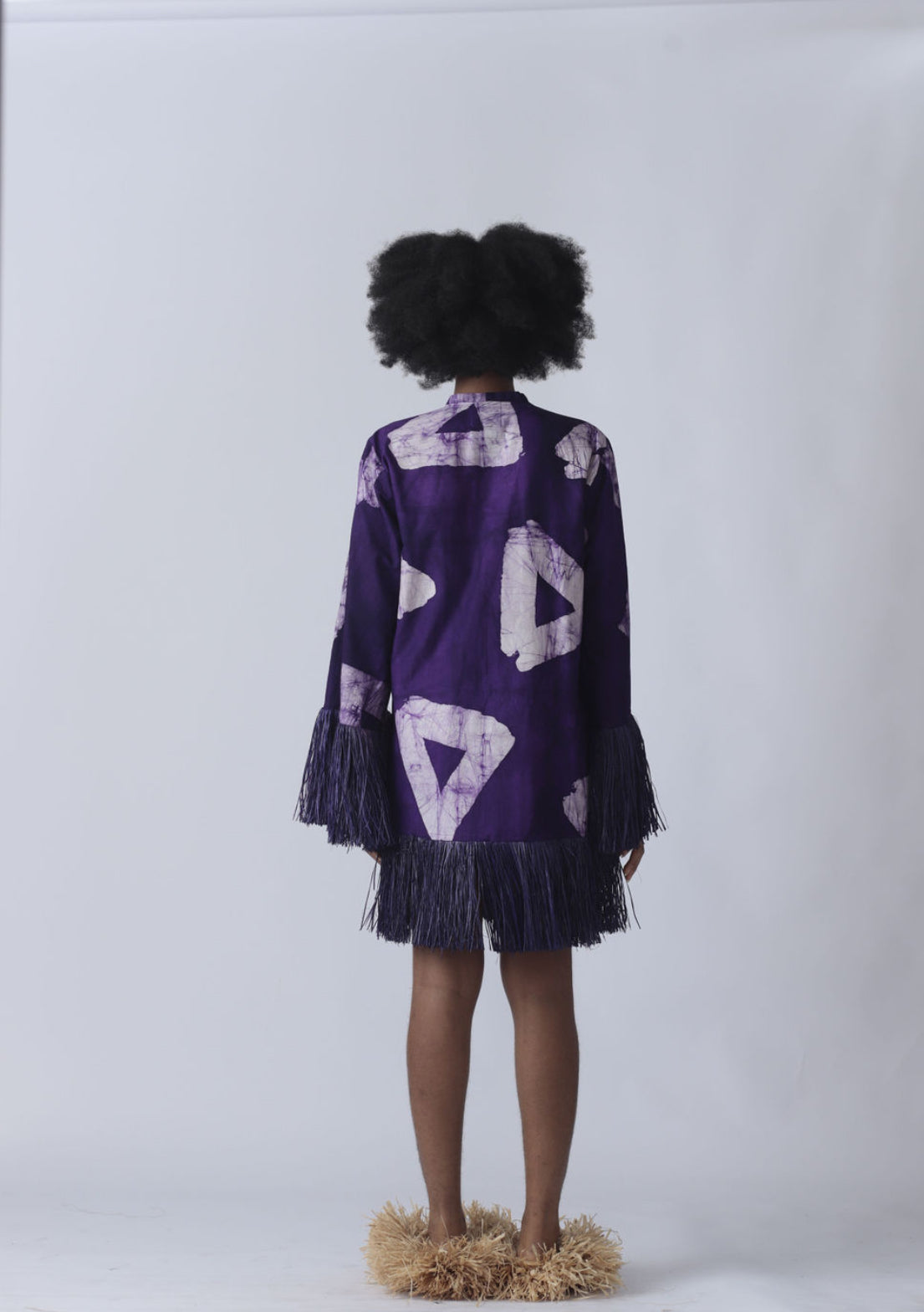 EKI KERE Purple Raffia Doll Mini Dress