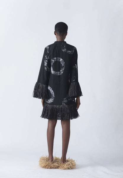 EKI KERE Black Raffia Doll Mini Dress