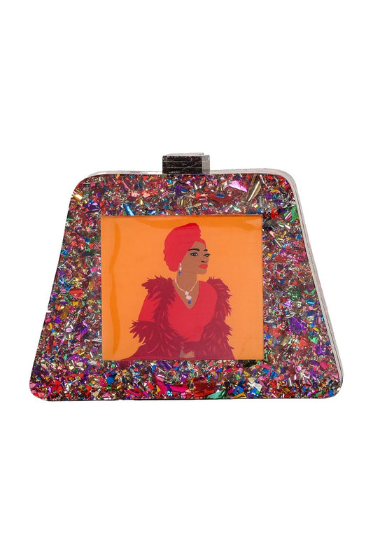 LARALLAN Ade Acrylic Clutch in Multicolor