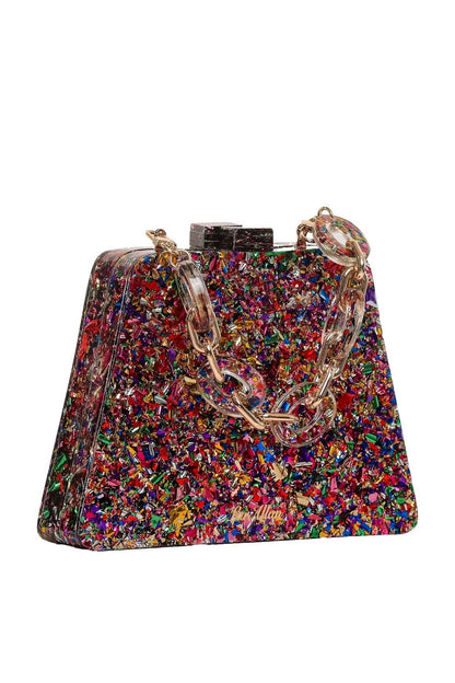 LARALLAN Ade Acrylic Clutch in Multicolor