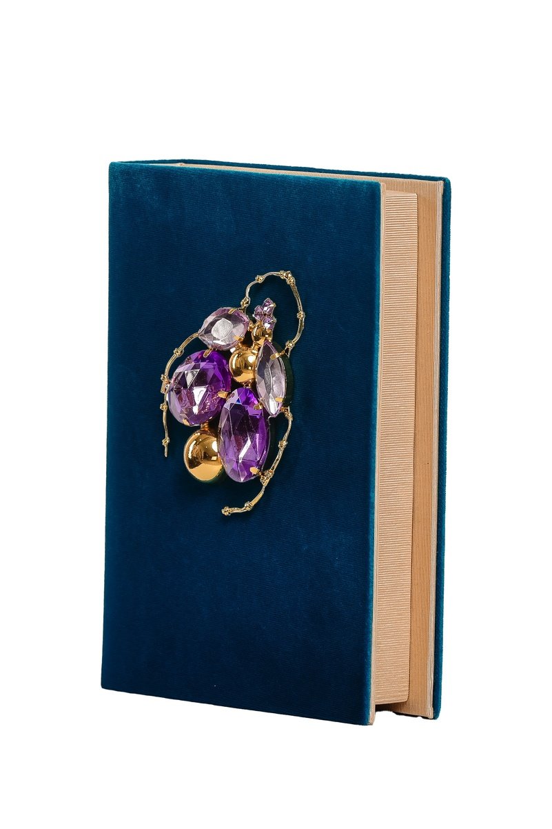 LARALLAN Tofe Turquoise Book Clutch