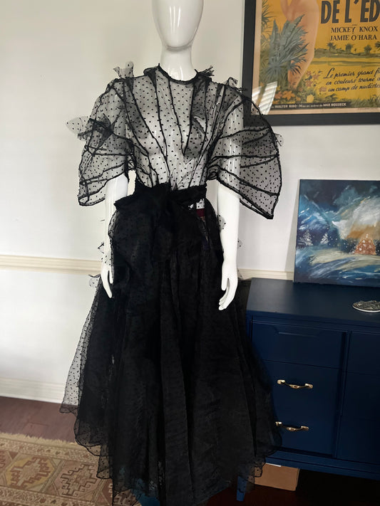 ITUEN BASI Black Organza Dress