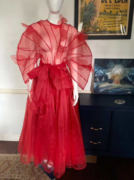ITUEN BASI Red Organza Dress