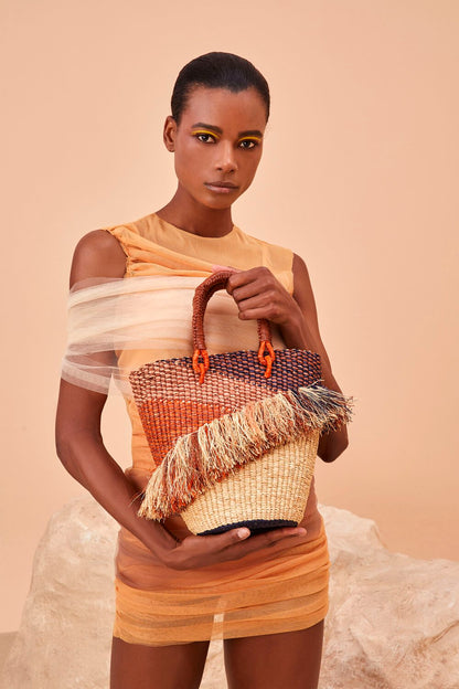 AAKS Tia Ruffle Raffia Bag – FAARI - Main Image