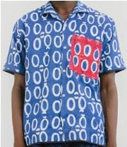 OBIDA Oh Oh Blue with Embroidery Short Sleeve Shirt
