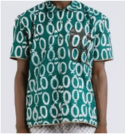 OBIDA Oh Oh Green with Embroidery Short Sleeve Shirt